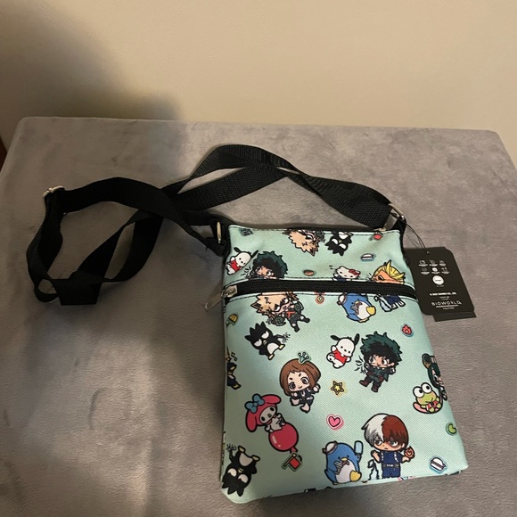 BIOWORLD My Hero Academia X Hello Kitty And Friends Passport Crossbody Bag - Picture 3 of 6